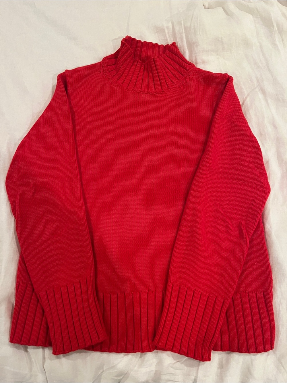 J.Crew Classic Red Ribbed Turtleneck Sweater - Women